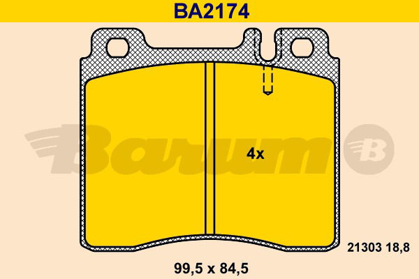 Bremsbelagsatz, Scheibenbremse Vorderachse Barum BA2174 von BARUM