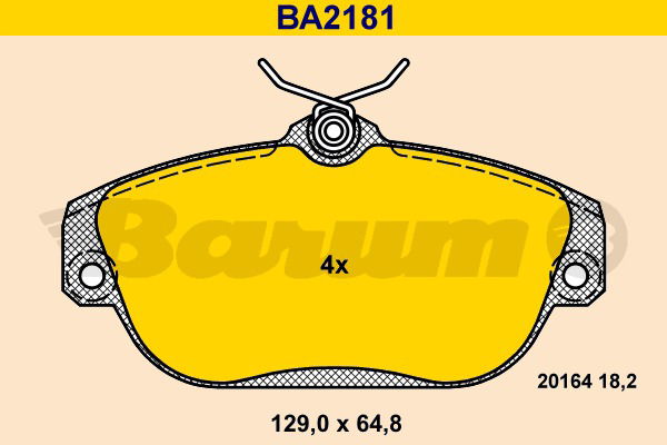 Bremsbelagsatz, Scheibenbremse Vorderachse Barum BA2181 von BARUM