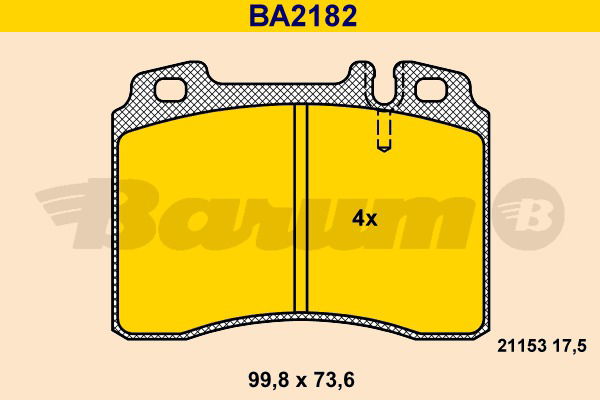 Bremsbelagsatz, Scheibenbremse Vorderachse Barum BA2182 von BARUM