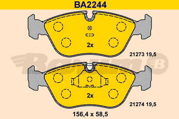 Bremsbelagsatz, Scheibenbremse Vorderachse Barum BA2244 von BARUM