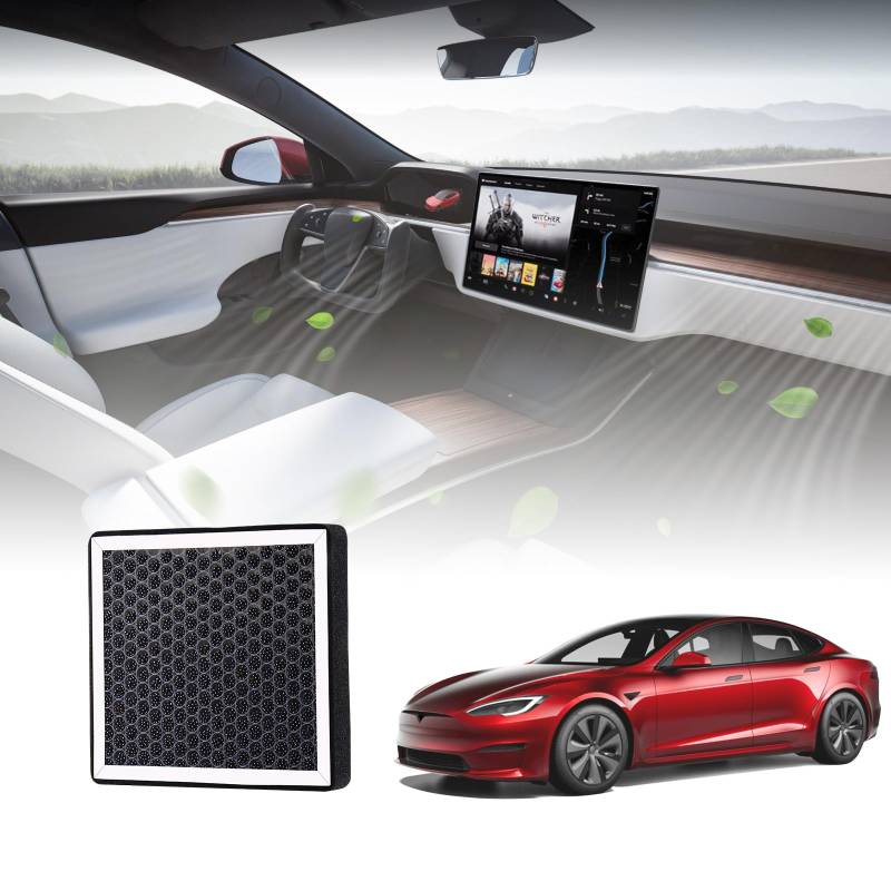 BASENOR 2024 2023 2022 Tesla Model S Model X Kabine Luftfilter mit Aktivkohle Luftfilter Ersatz Tesla Model S Plaid Model X Plaid Innenraum Zubehör von BASENOR