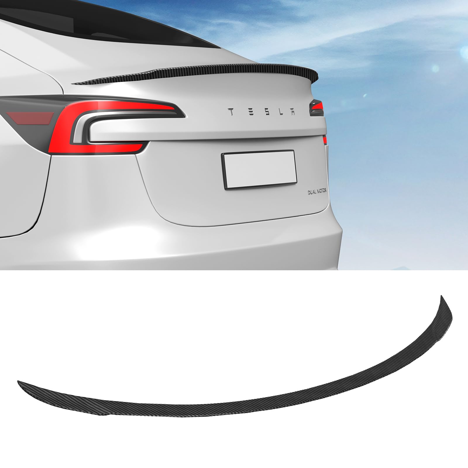 BASENOR 2024 2025 Tesla Modell 3 Performance Spoiler ABS Material hinterer Spoiler Flügel OEM (Matte Carbon Fiber) hinterer Kofferraum Lip Modell 3 Performance Zubehör von BASENOR