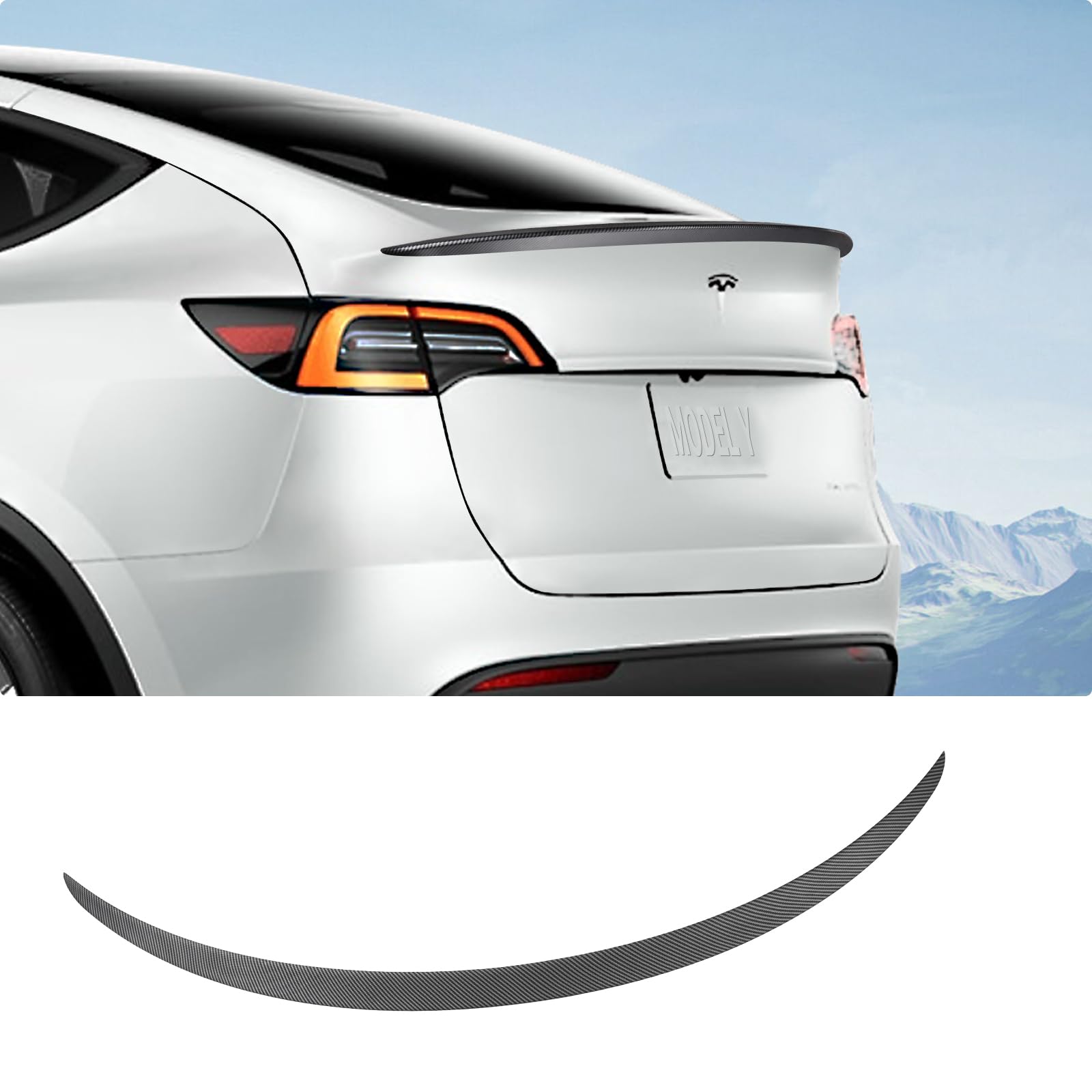 BASENOR Tesla Modell Y Performance Spoiler Original Trunk Wing ABS Matte Carbon Fiber 2020 2021 2022 2023 2024 2025 Gen 2 von BASENOR