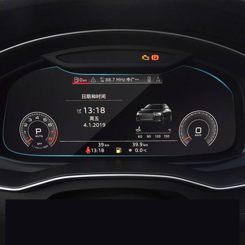 BASPHHH Automobilinnenraum Kompatibel Mit A6 C8 A7 2018–2023, Auto-Navigationsfolie, Armaturenbrett-Monitor, Displayschutzfolie, Glasfolie, Klimaanlage(Dashboard Film) von BASPHHH