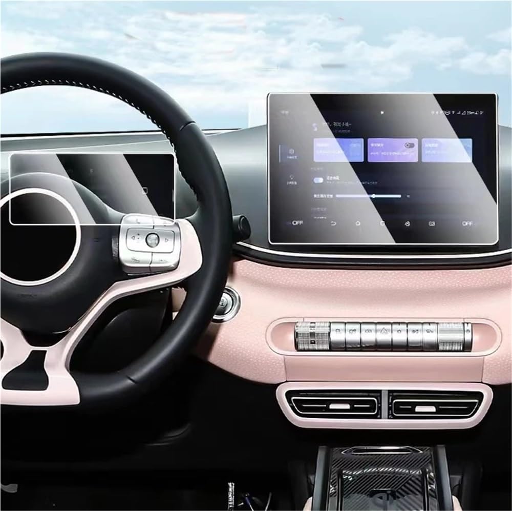 BASPHHH Automobilinnenraum Kompatibel Mit BYD Für Seagull 2022 2023 LCD-Auto-GPS-Navigation Gehärtetes Glas Und Armaturenbrett-Bildschirmfolie(Dashboard and GPS) von BASPHHH