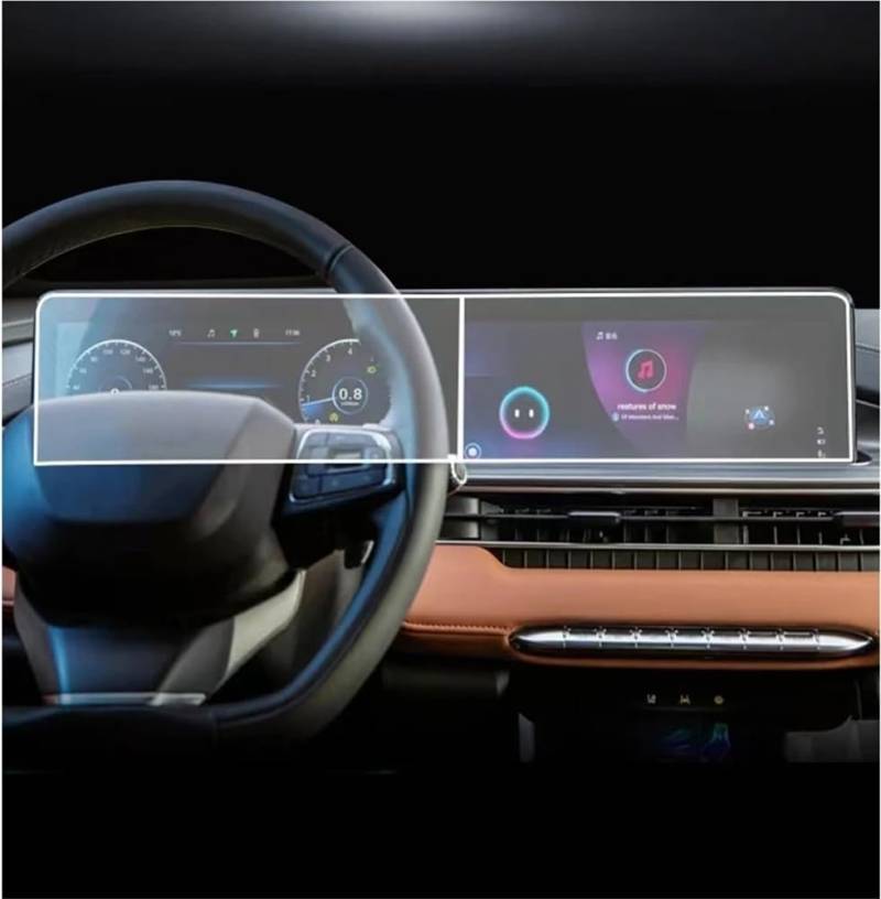 BASPHHH Automobilinnenraum Kompatibel Mit Chery Für Tiggo 7 Pro Max 2023 2024 LCD-Autoradio GPS-Navigation Und Armaturenbrett Displayschutzfolie Aus Gehärtetem Glas von BASPHHH