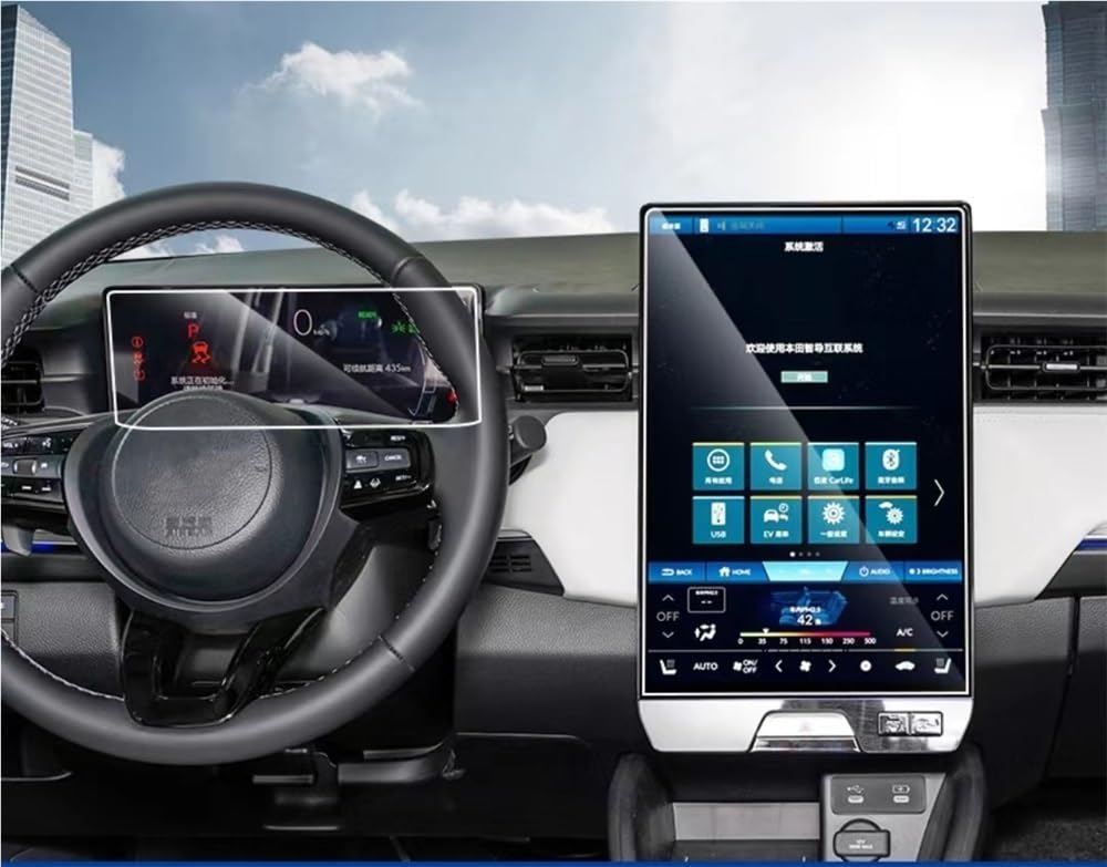 BASPHHH Automobilinnenraum Kompatibel Mit ENS1 2022-2023 LCD-GPS-Navigation Und Armaturenbrett-Displayschutzfolie Aus Gehärtetem Glas Zubehör(GPS and Dashboard) von BASPHHH