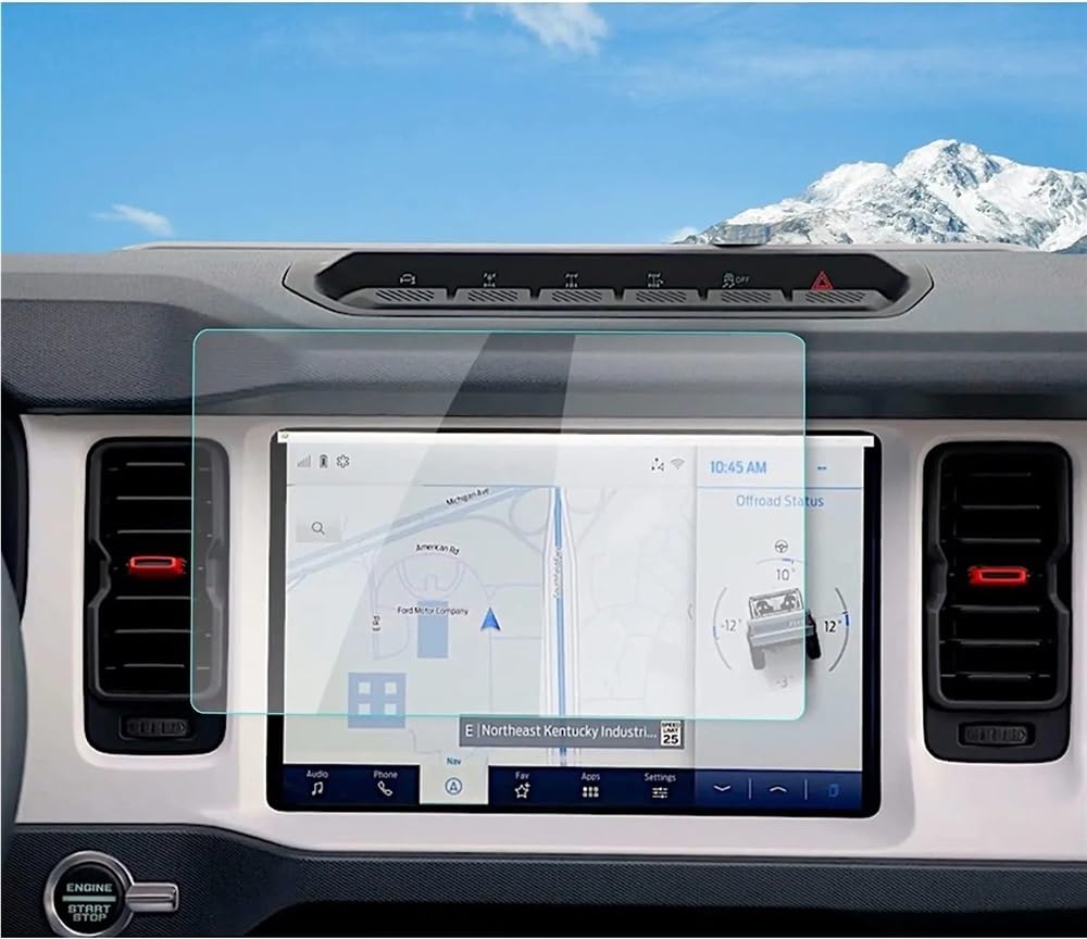 BASPHHH Automobilinnenraum Kompatibel Mit Ford Für Bronco Für SYNC4 2021 2022 2023 Schutzfolie Aus Gehärtetem Glas, 12-Zoll-LCD-Bildschirmschutzfolie Für Auto-GPS-Navigation von BASPHHH