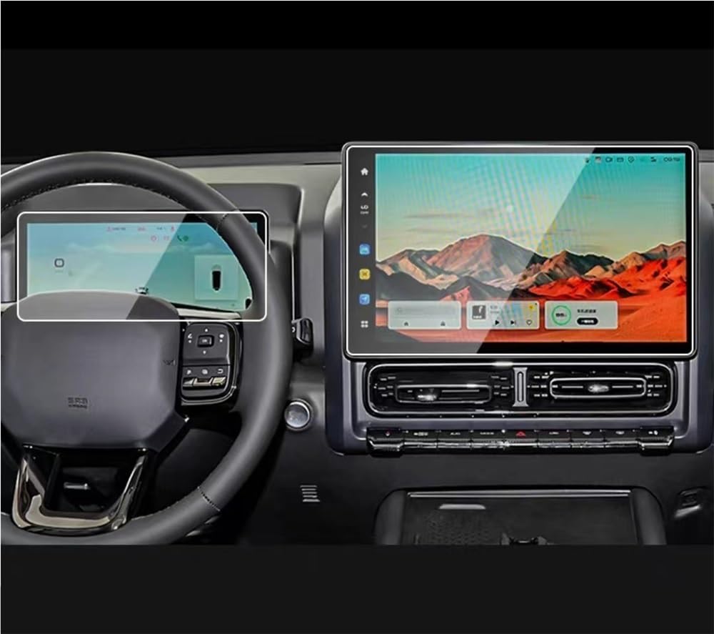 BASPHHH Automobilinnenraum Kompatibel Mit Haval Für H9 2024 Auto-GPS-Navigation Und Armaturenbrett-Displayschutzfolie Aus Gehärtetem Glas(Dashboard and GPS) von BASPHHH