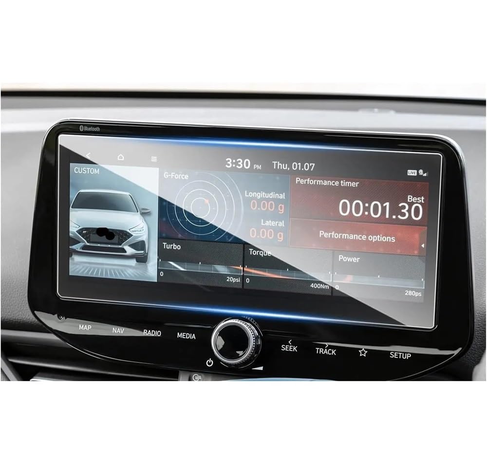 BASPHHH Automobilinnenraum Kompatibel Mit Hyundai Für Kona EV Für I30 N Für Fastback N 2020–2023 10,25 Zoll LCD-GPS-Navigation Displayschutzfolie Aus Gehärtetem Glas von BASPHHH