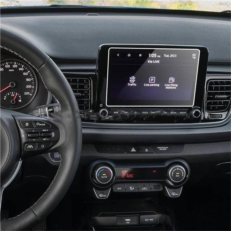 BASPHHH Automobilinnenraum Kompatibel Mit Kia Für Rio 2021 2022 8 Zoll Autoradio GPS Navigation Infotainment Displayschutzfolie Aus Gehärtetem Glas von BASPHHH