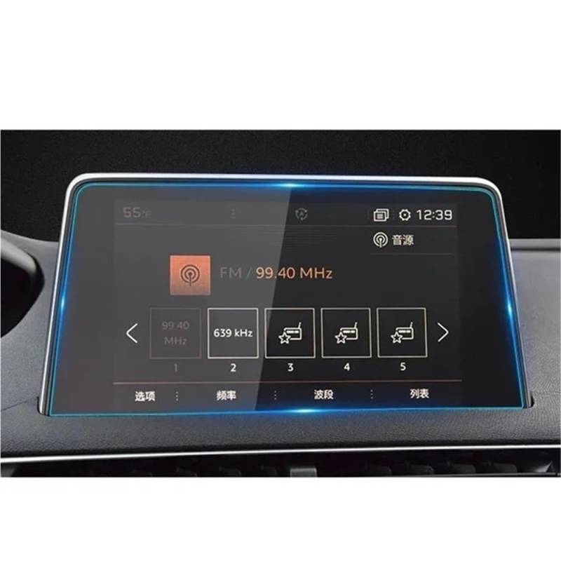 BASPHHH Automobilinnenraum Kompatibel Mit Peugeot Für 4008 2016-2022 Schutzfolie Auto GPS-Navigation Displayschutzfolie Aus Gehärtetem Glas(8inch) von BASPHHH