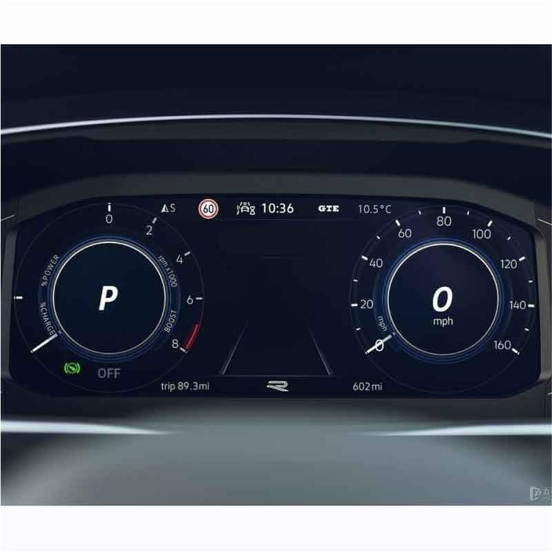 BASPHHH Automobilinnenraum Kompatibel Mit VW Für Tiguan 2021 2022 Auto-Navigations-Armaturenbrett Aus Gehärtetem Glas LCD-Bildschirm Schutzfolie Innenaufkleber(Instrument) von BASPHHH