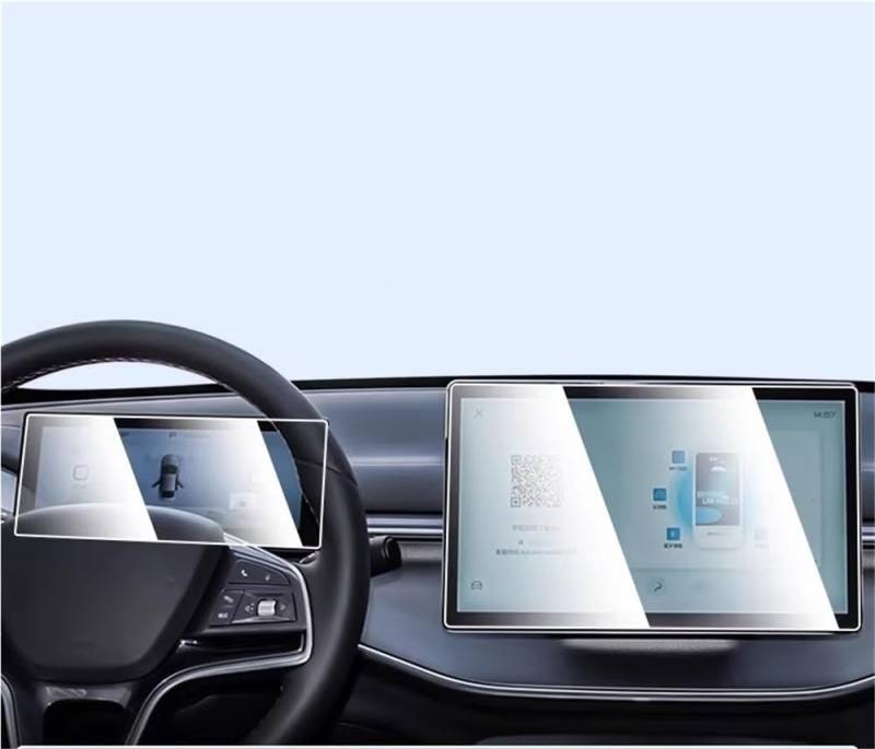 BASPHHH Automobilinnenraum Kompatibel mit BYD für King 2022 2023 2024 Auto-GPS-Navigation 12,8 Zoll und kratzfester Displayschutzfolie aus gehärtetem Glas für Instrumente von BASPHHH