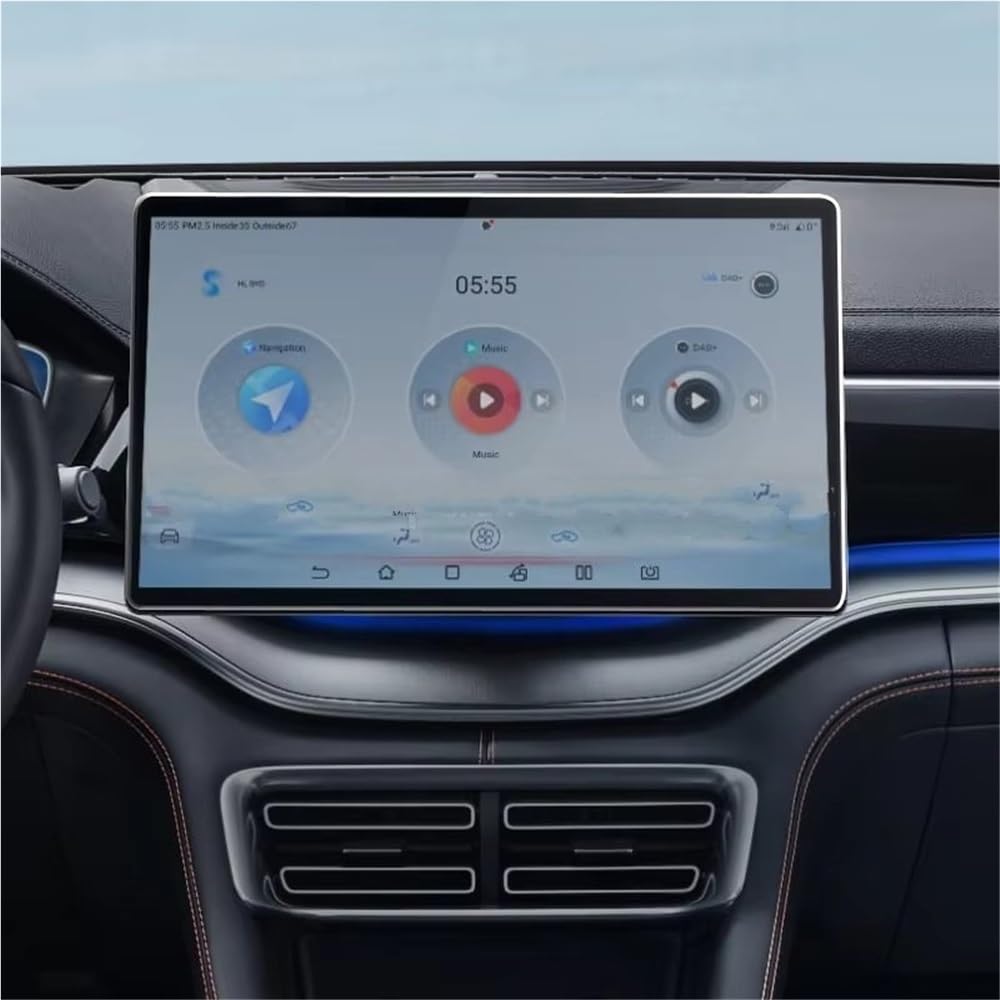 BASPHHH Automobilinnenraum Kompatibel mit BYD für Seal für U für dm-i 2024 15,6 Zoll Auto-Infotainment-Radio GPS-Navigation Displayschutzfolie aus gehärtetem Glas von BASPHHH