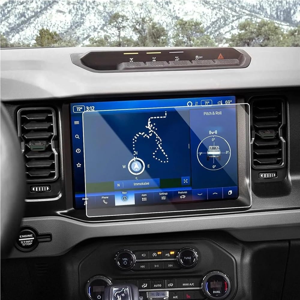 BASPHHH Automobilinnenraum Kompatibel mit Ford für Bronco 2021 2022 2023 12-Zoll-Auto-GPS-Navigation Displayschutzfolie aus gehärtetem Glas von BASPHHH