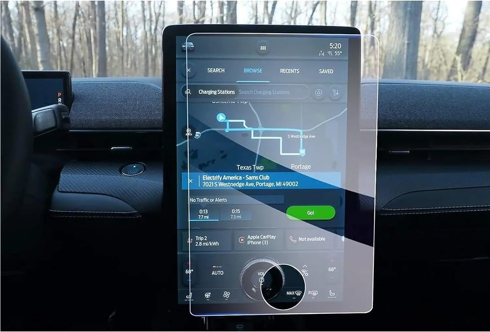 BASPHHH Automobilinnenraum Kompatibel mit Ford für Mustang für Mach-E 2021-2023 15,5-Zoll-LCD-GPS-Navigationssystem im Auto gehärtetes Glas und Displayschutzfolie für das Armaturenbrett(GPS) von BASPHHH