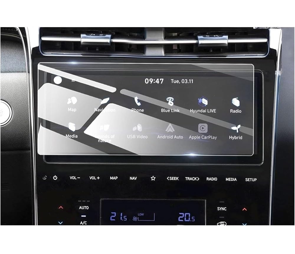 BASPHHH Automobilinnenraum Kompatibel mit Hyundai für Tucson NX4 2021 2022 2023 2024 10,25 Zoll LCD-Autoradio GPS-Navigation Displayschutzfolie aus gehärtetem Glas von BASPHHH