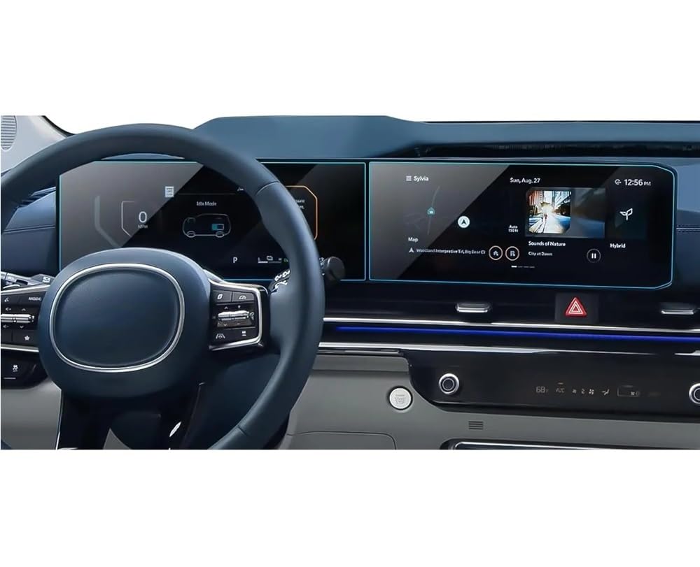 BASPHHH Automobilinnenraum Kompatibel mit Kia für K5 für K4 2024 2025 12,3 Zoll Auto-LCD-GPS-Navigationssystem aus gehärtetem Glas und Displayschutzfolie für das Armaturenbrett von BASPHHH