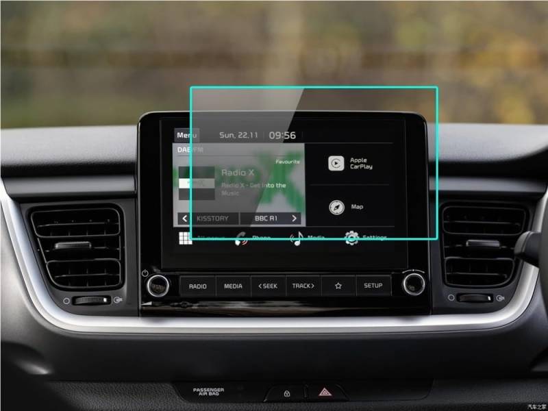 BASPHHH Automobilinnenraum Kompatibel mit Kia für Stonic 2021 2022 Schutzfolie aus gehärtetem Glas 8-Zoll-GPS-Navigations-Displayschutzfolie von BASPHHH