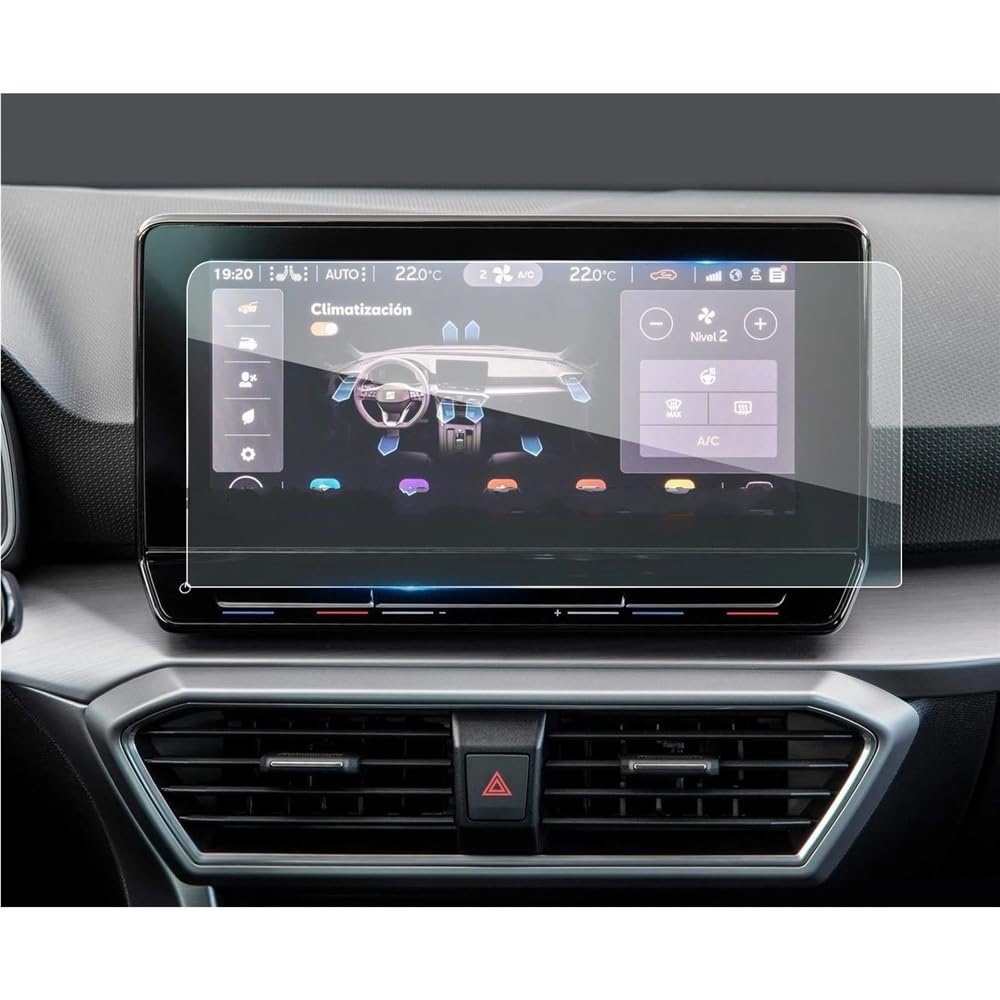 BASPHHH Automobilinnenraum Kompatibel mit Seat für Leon MK4 2020 Displayschutzfolie aus gehärtetem Glas 10-Zoll-Auto-GPS-Navigationszubehör von BASPHHH