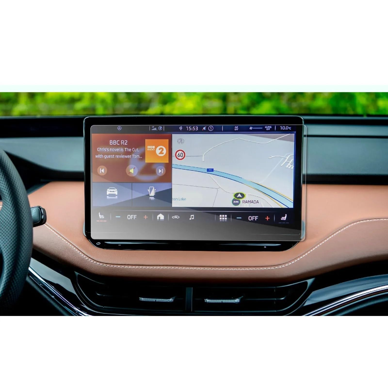 BASPHHH Automobilinnenraum Kompatibel mit Skoda für Enyaq IV 2021-2023 2024 13-Zoll-Auto-GPS-Navigation Displayschutzfolie aus gehärtetem Glas Auto-Innenraum von BASPHHH