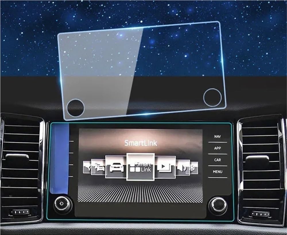 BASPHHH Automobilinnenraum Kompatibel mit Skoda für Kodiaq für Karoq 2017 2018 8/9 Zoll Auto-GPS-Navigation Displayschutzfolie aus gehärtetem Glas(for 8 inch) von BASPHHH