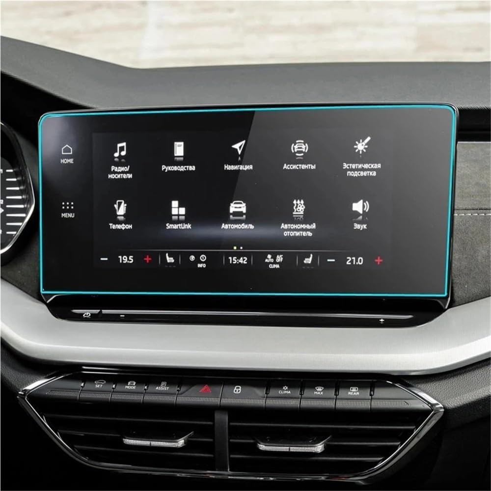 BASPHHH Automobilinnenraum Kompatibel mit Skoda für O&ctavia 4 2020 10-Zoll-Autoradio-Navigationsdisplay Bildschirm Schutzaufkleber aus gehärtetem Glas von BASPHHH