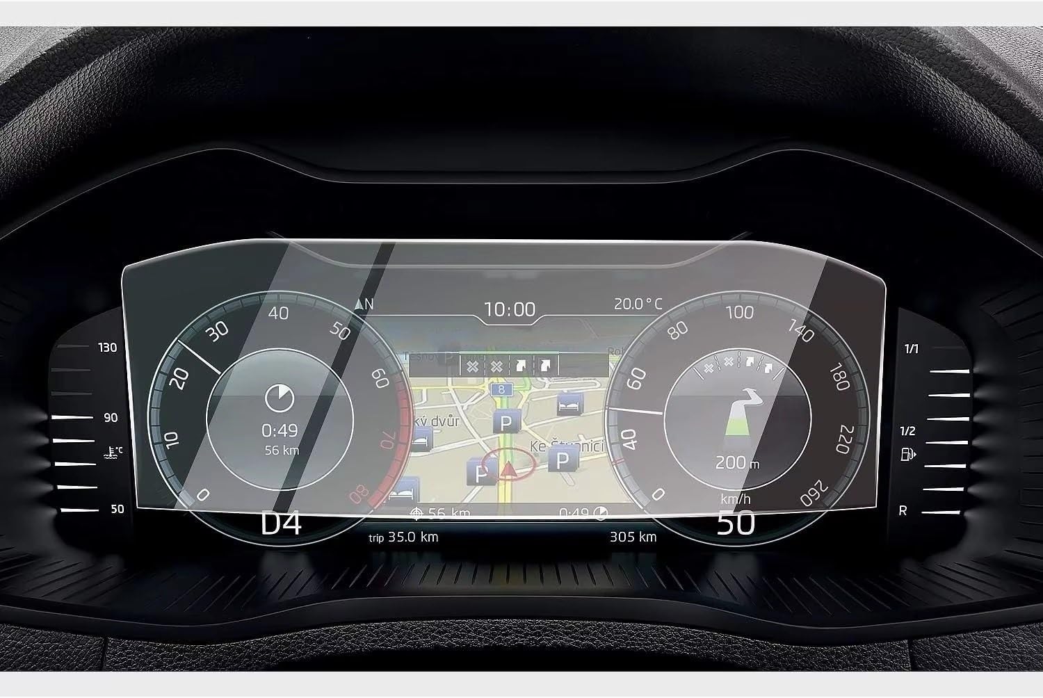 BASPHHH Automobilinnenraum Kompatibel mit Skoda für Rapid 2019 2020 2021 2022 10,25 Zoll Auto-Navigation, gehärtetes Glas, Armaturenbrett-Displayschutzfolie von BASPHHH