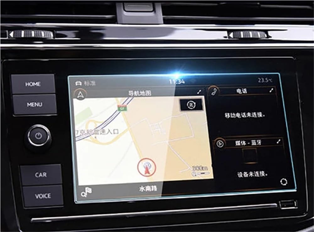 BASPHHH Automobilinnenraum Kompatibel mit VW Für Tiguan 2020 2021 Auto GPS Navigation Film LCD Bildschirm Gehärtetem Glas Schutz Film Zubehör(8 inch Navigation) von BASPHHH