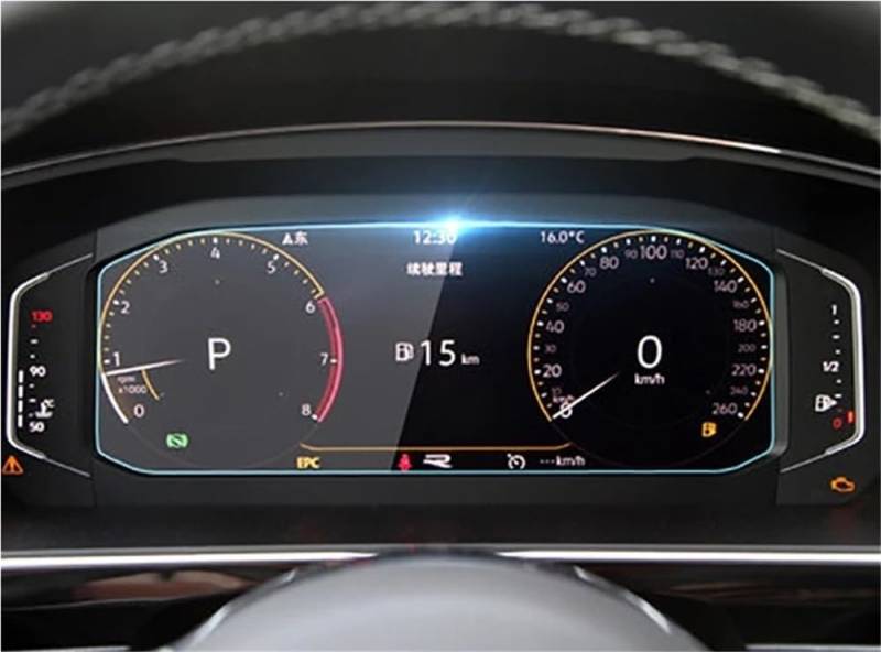 BASPHHH Automobilinnenraum Kompatibel mit VW Für Tiguan 2020 2021 Auto GPS Navigation Film LCD Bildschirm Gehärtetem Glas Schutz Film Zubehör(for Instrument) von BASPHHH