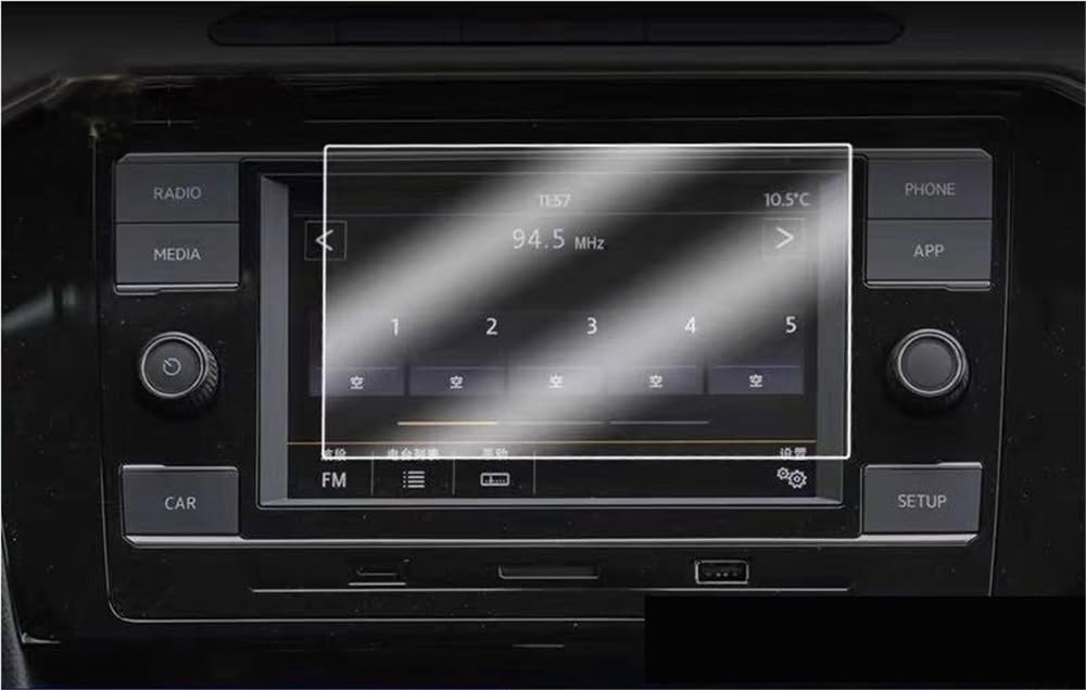 BASPHHH Automobilinnenraum Kompatibel mit VW für T-ROC 2018 2019 2020 Displayschutzfolie aus gehärtetem Glas für die Autonavigation LCD-Displayschutzfolie Armaturenbrett-Bedienfeldabdeckung(6.5 inch) von BASPHHH