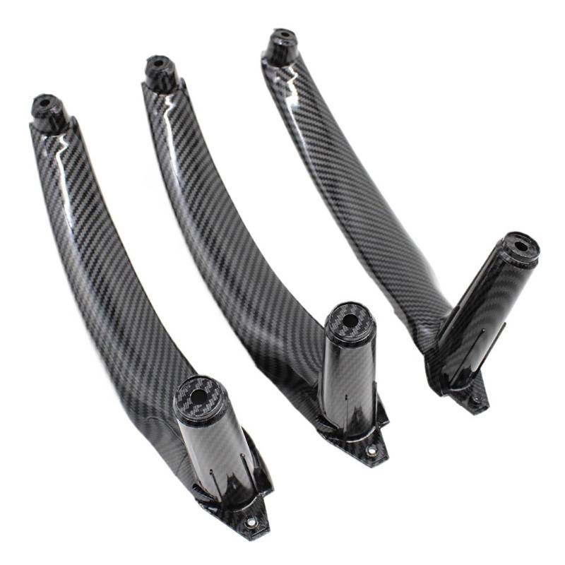 BASPHHH Fahrzeug Innentürgriff Kompatibel Mit X5 E70 2007-2013 LHD RHD Carbon Fiber Innentürgriffabdeckung Trim Ersatz Front Armlehne Panel(RHD 3PCS Set) von BASPHHH