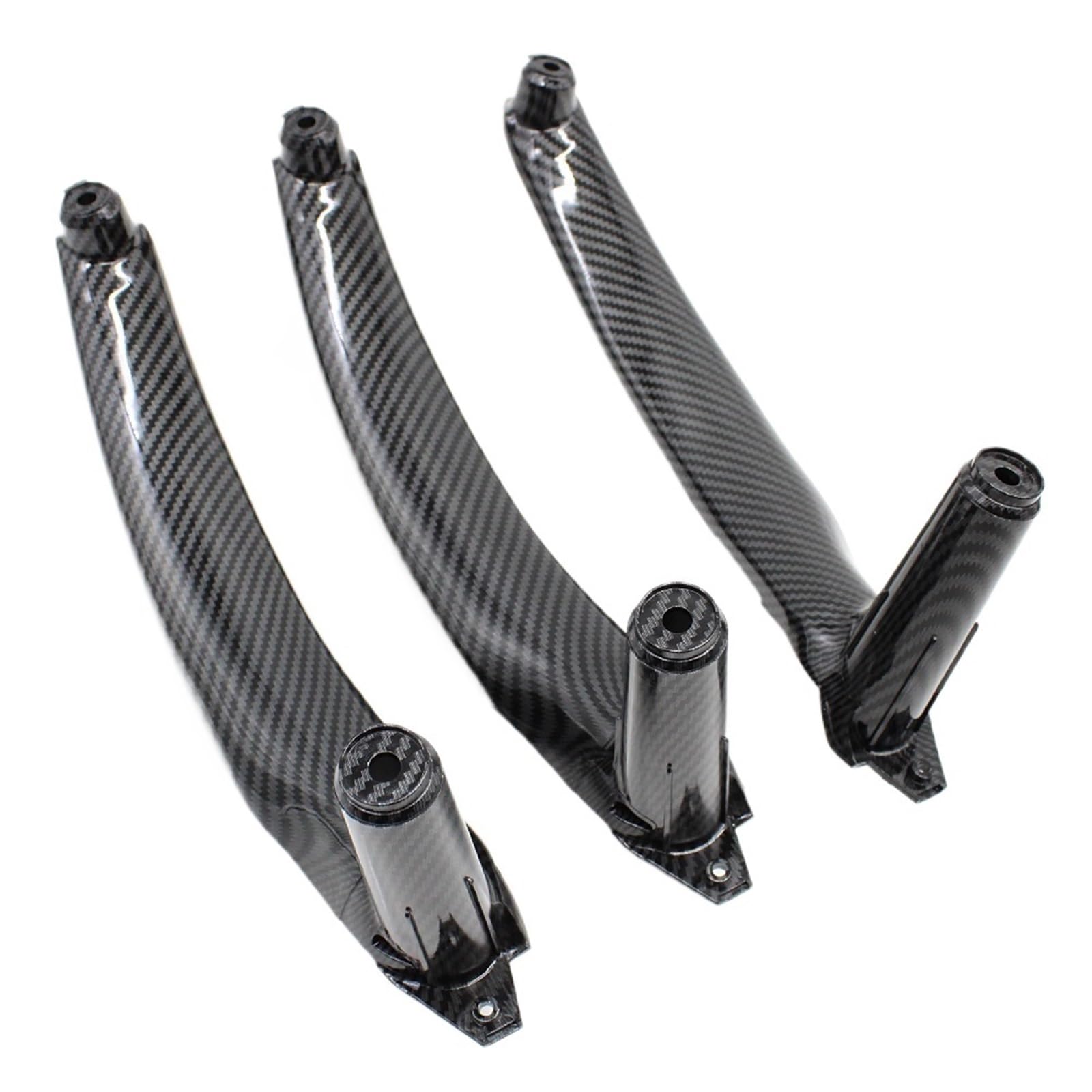 BASPHHH Fahrzeug Innentürgriff Kompatibel Mit X6 E71 E72 2008-2014 LHD RHD Carbon Fiber Innentürgriffabdeckung Trim Ersatz Front Armlehne Panel(RHD 3PCS Set) von BASPHHH