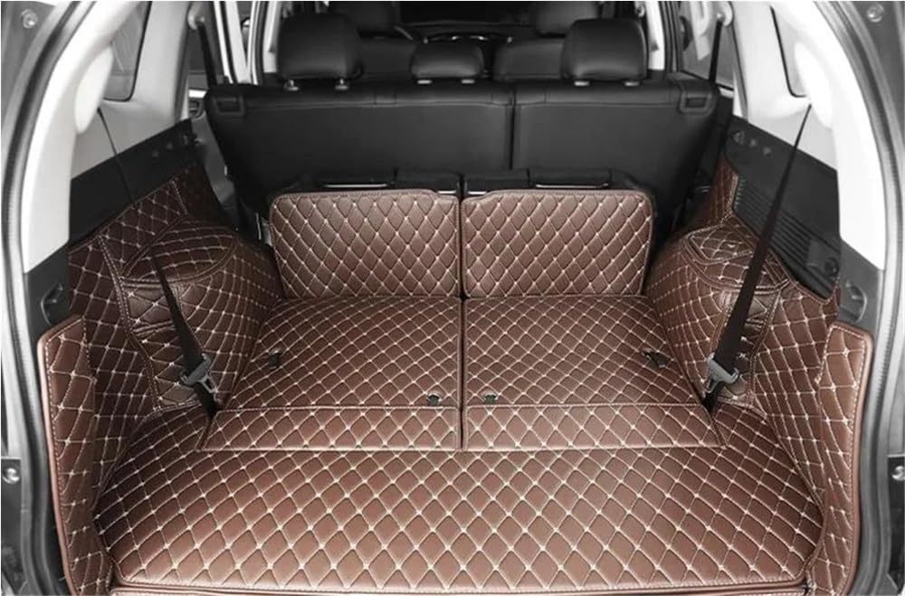 BASPHHH Kompatibel Mit Mitsubishi Für Montero Sport 7 Sitze 2016-2024 Spezielle Kofferraummatten wasserdichte Kofferraumteppiche Matte Cargo Liner Cover Fensterheberschalter(Coffee) von BASPHHH