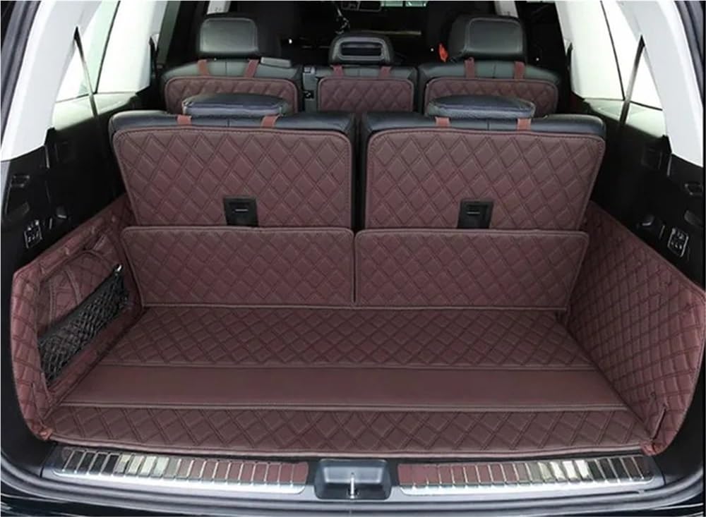 BASPHHH Kompatibel mit Benz für GLE 450 7 Sitze 2020 2021 2022 2023 2024 Maßgefertigte Kofferraummatten Cargo Liner Kofferraumteppiche Abdeckung Fensterheberschalter(Wine red) von BASPHHH