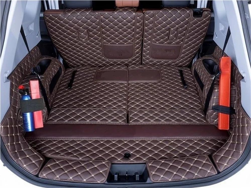 BASPHHH Kompatibel mit Chery für Tiggo 8 2020 2021 2022 2023 2024 7 Sitze Kofferraummatten Cargo Liner Zubehör Fensterheberschalter(Full Set Brown) von BASPHHH