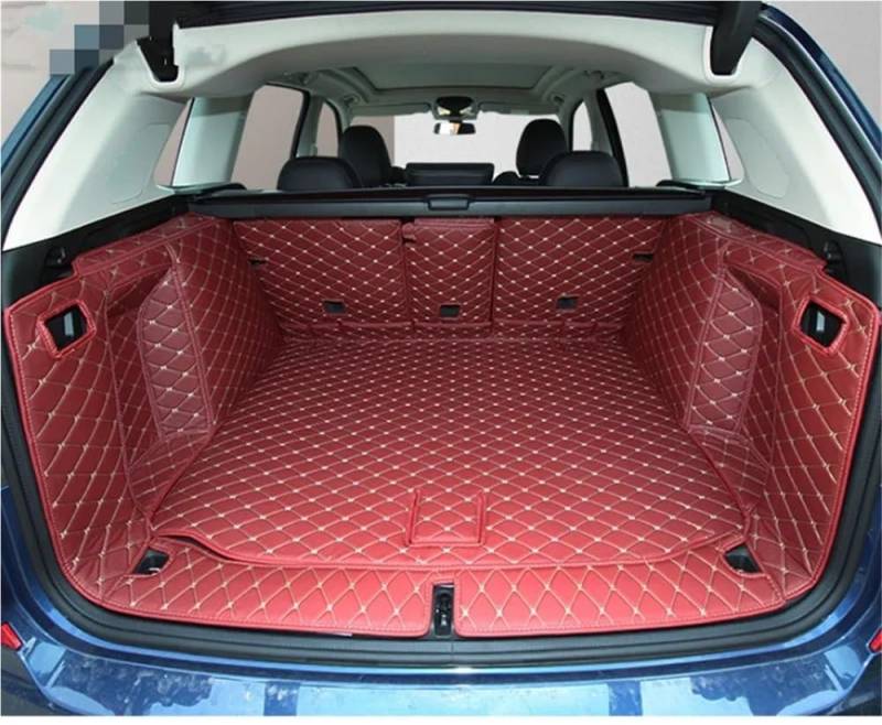 BASPHHH Kompatibel mit IX3 2020 2021 Spezielle Kofferraummatten wasserdichte Kofferraumteppiche Cargo Liner-Matte Fensterheberschalter(Trunk Model 2 Wine red) von BASPHHH