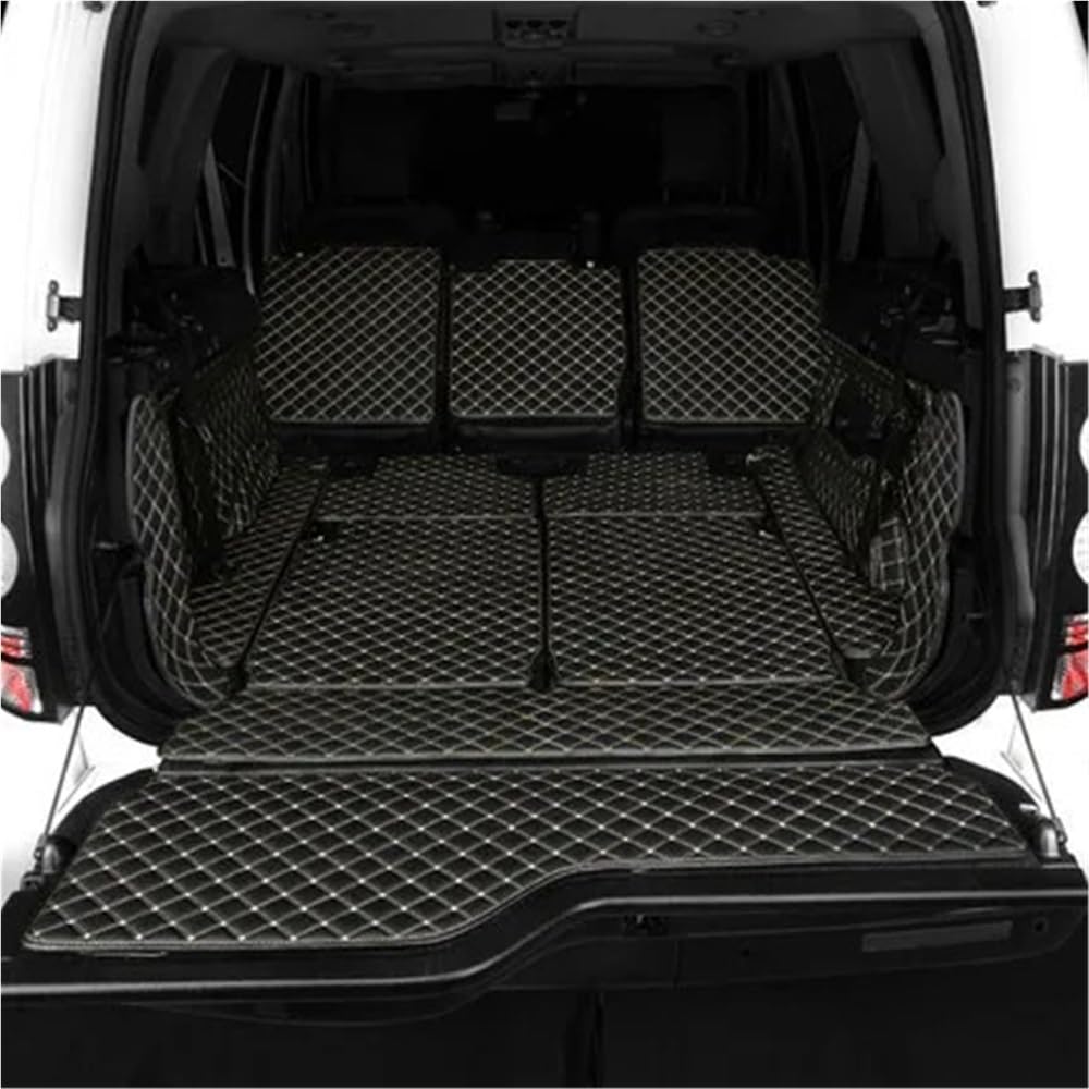 BASPHHH Kompatibel mit Land für Rover für Discovery 4 7 Sitze 2010–2016 kompletter Satz Kofferraummatten wasserdichte Kofferraumteppiche Cargo-Liner Fensterheberschalter(Black with beige) von BASPHHH