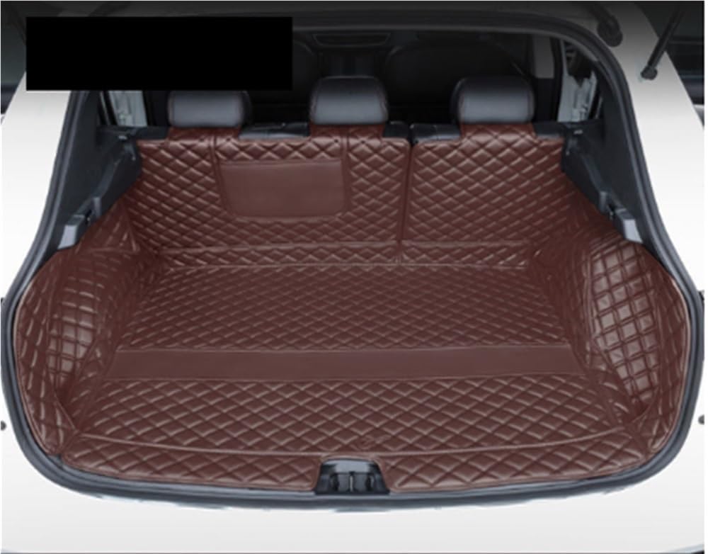 BASPHHH Kompatibel mit Mitsubishi für Outlander 4WD 2WD 2013–2021 PU-Kofferraummatten Teppich-Zubehör Fensterheberschalter(5 Seats Coffee) von BASPHHH