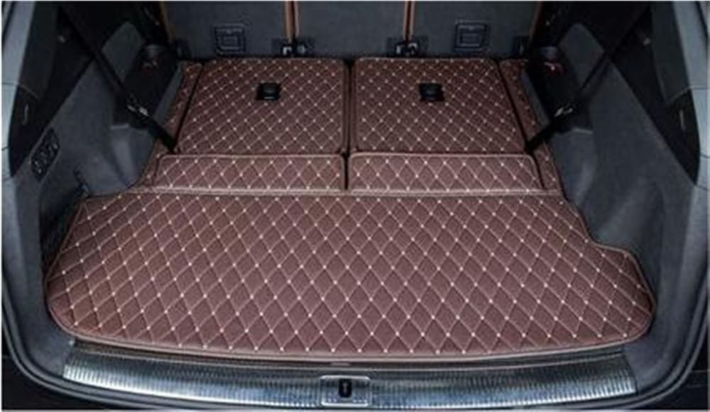 BASPHHH Kompatibel mit Q7 7 Sitze 2015-2022 Spezielle Kofferraummatten Kofferraumteppiche Cargo Liner Styling-Bezüge Fensterheberschalter(Coffee A) von BASPHHH