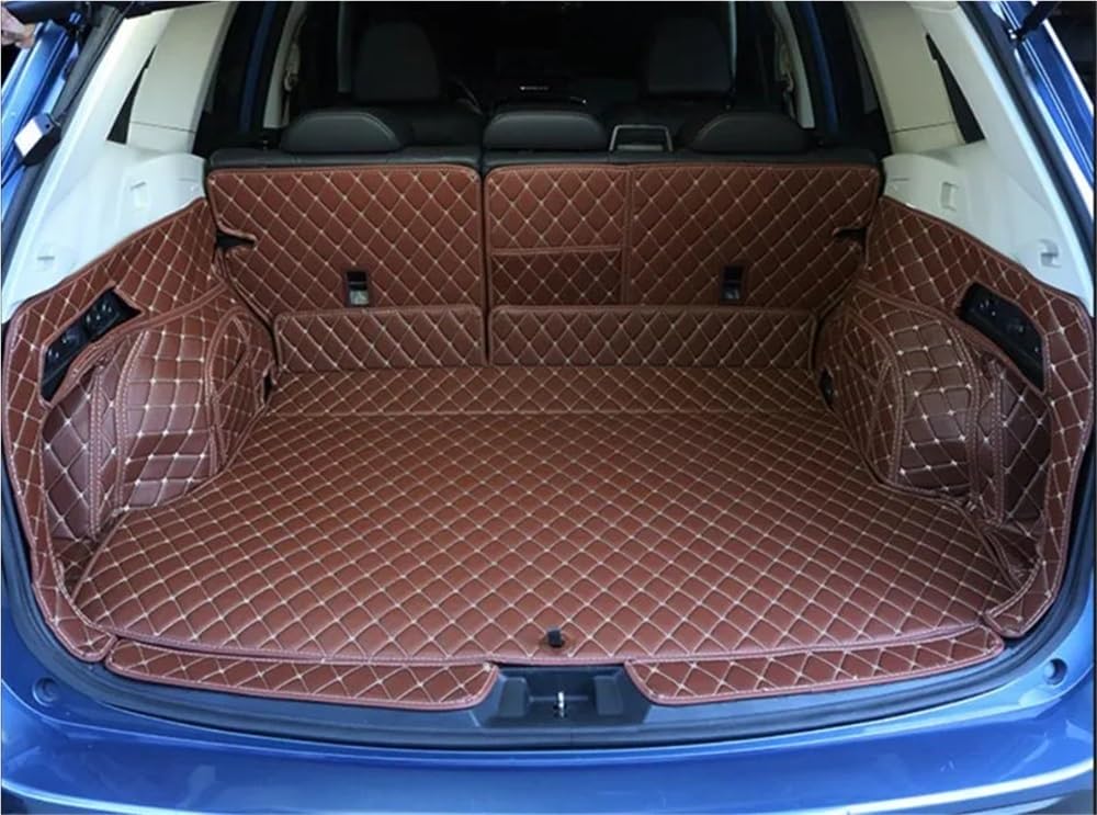 BASPHHH Kompatibel mit Subaru für Forester 2019 2020 2021 2022 2023 spezielle Kofferraummatten Cargo-Liner Kofferraumteppiche Fensterheberschalter(Coffee with subwoofer) von BASPHHH