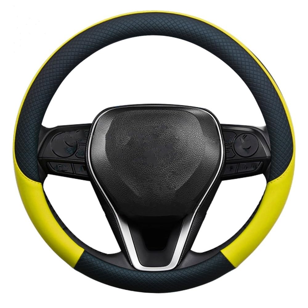 BASPHHH Kompatibel mit Toyota für Rav4 für Wildlander für RAV4 LE AWD für GTQ6440 PU-Auto-Lenkradabdeckung(Yellow) von BASPHHH