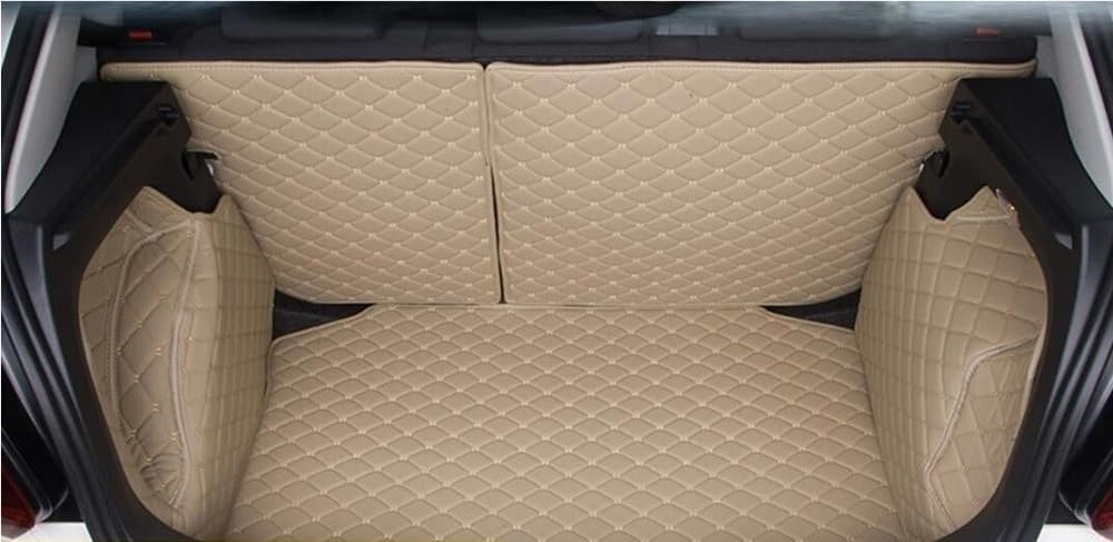 BASPHHH Kompatibel mit VW für Polo Mk5 2009 2010 2011 2012 2013 2014 2015 2016 2017 PU Kofferraummatte Cargo Liner Autozubehör Fensterheberschalter(Beige) von BASPHHH