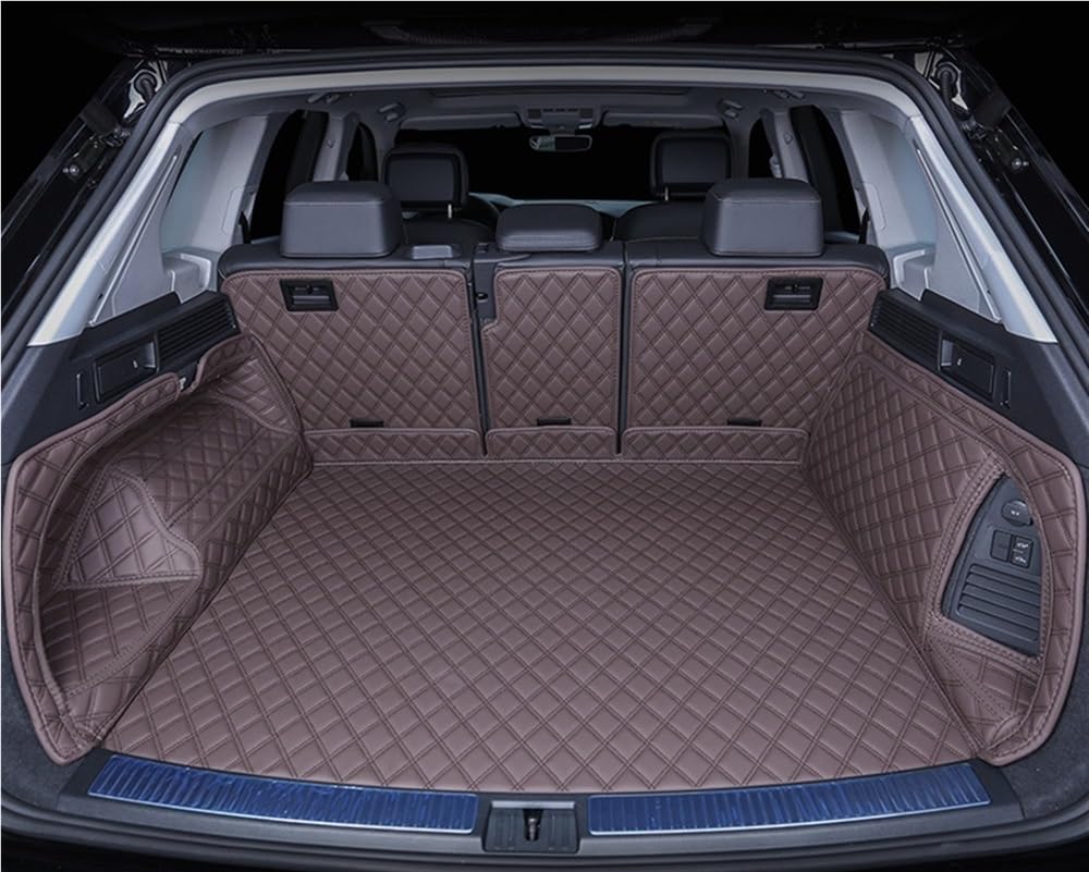 BASPHHH Kompatibel mit VW für Touareg 2019 2020 2021 Kofferraummatten Kofferraummatten Custom PU Accesorios Fensterheberschalter(Coffee) von BASPHHH