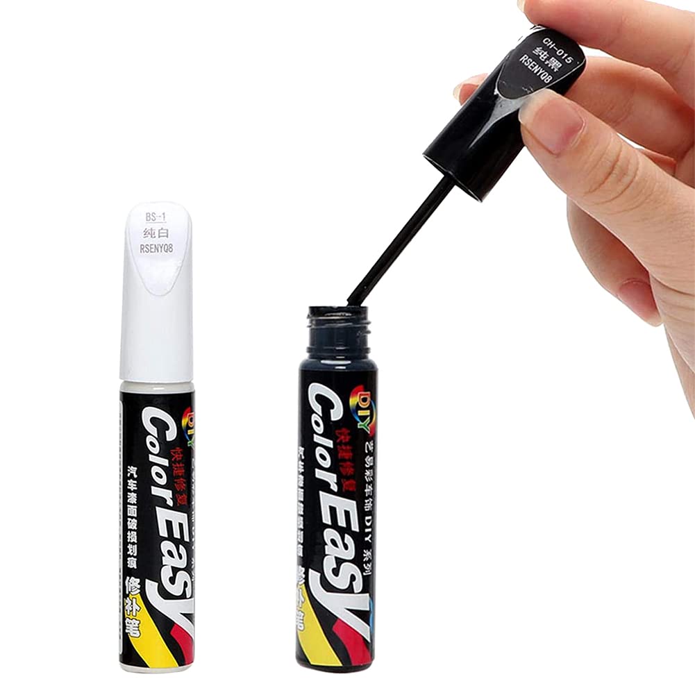 BASTOUR Auto Lackstift, Auto Reparatur Lack Auto Pinsel, Autolackstift, Autokratzer Reparaturmittel Autolack Reparatur Spezieller Lackstift für Autos Reparaturwerkzeug, 12 ml, Black and White von BASTOUR