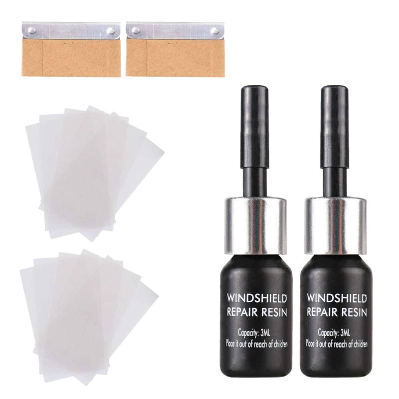 BASTOUR Glas Reparatur Flüssigkeit, Auto Windshield Repair Kit, Windschutzscheibenwerkzeuge, Autoglas-Nano-Reparaturflüssigkeit, Scratch Crack Repair Tools Für Auto,für Cracks,2PCS von BASTOUR