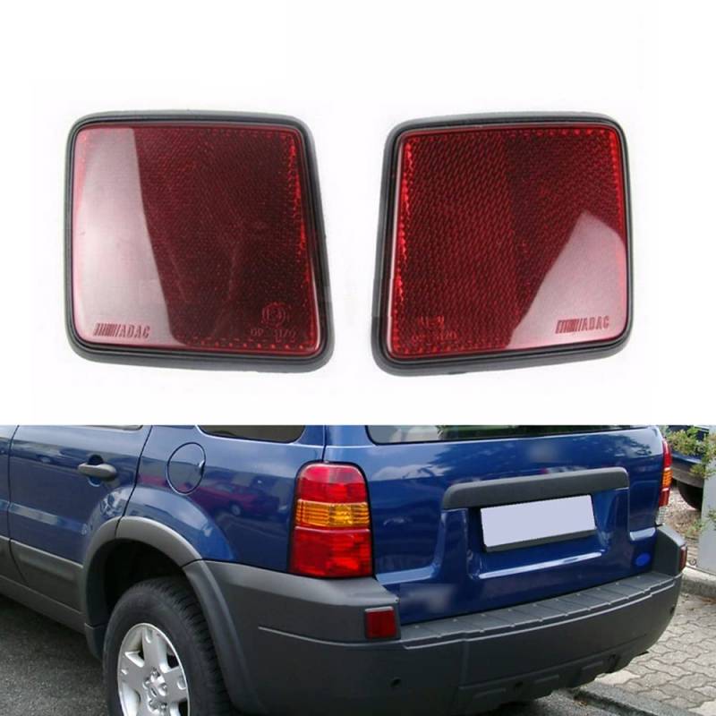 BATLAM 2 Stück Hintere Stoßstange Reflektor Bremslicht Zierleiste Lampe Trim Cover Panel Für Ford Escape Kuga Maverick 2005-2007 von BATLAM