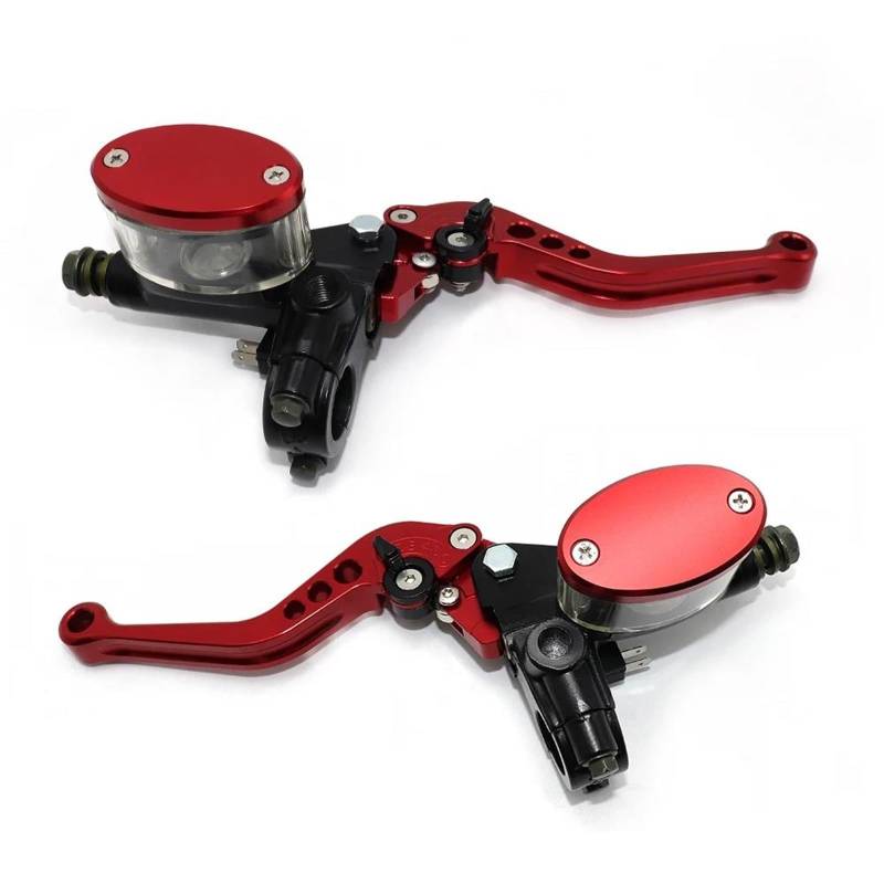 Motorrad Bremse Kupplung Hebel Für Kawasaki Langlebig Einstellbare Geschwindigkeit Griff Hydraulische Hauptzylinder Universal Motorrad Kupplungsbremshebel(Red) von BAWHO