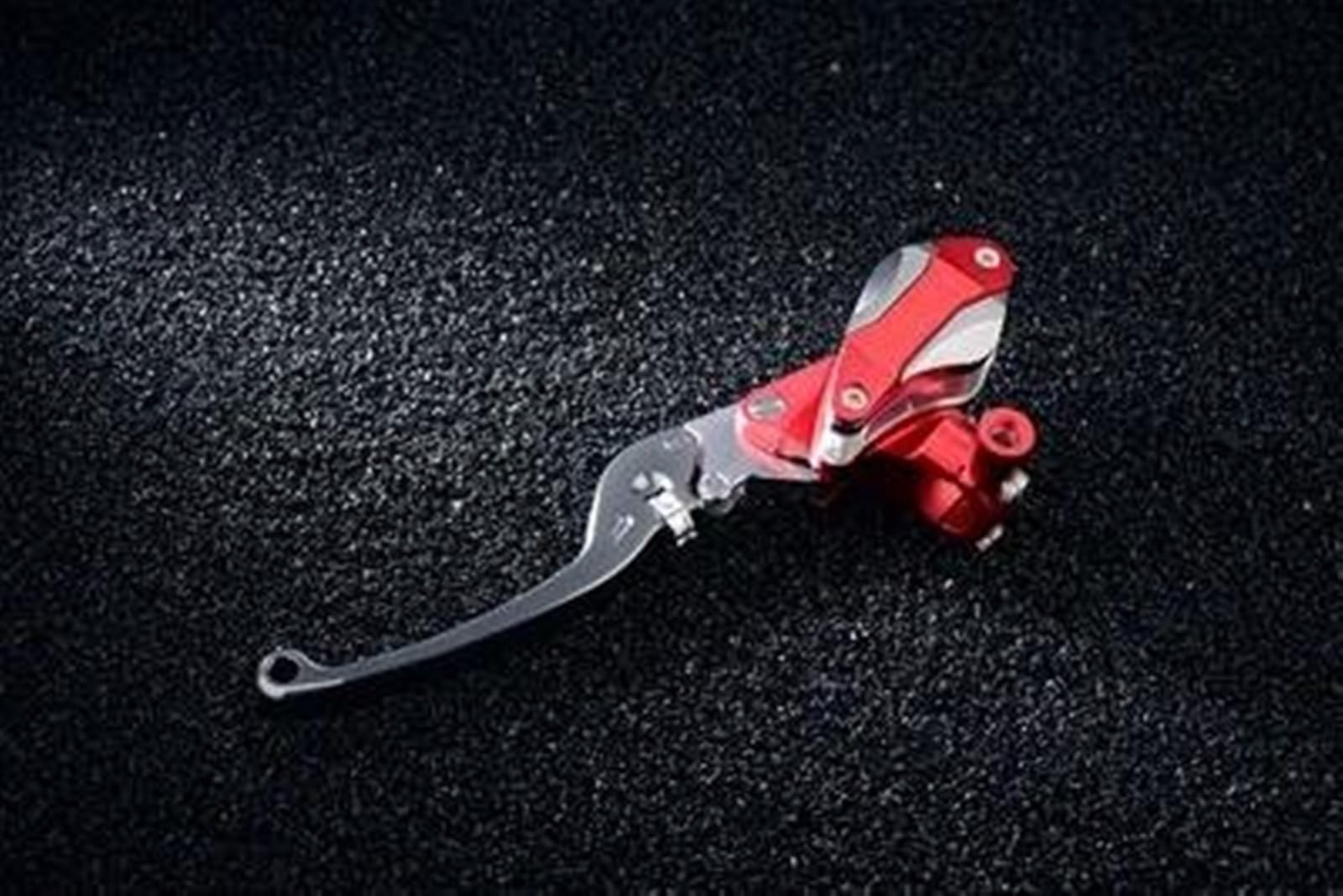 Universal 12,7mm Für Adelin Für PX13 Für Kawasaki Für Suzuki Motorrad Bremse Kupplung Pumpe Hauptzylinder Hebel Griff Motorrad Kupplungsbremshebel(Red,Left) von BAWHO